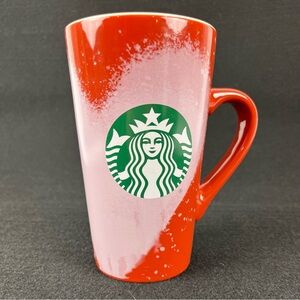 Starbucks 2021 Valentine's Day Heart Tall 16oz Ceramic Coffee Mug Red Pink
